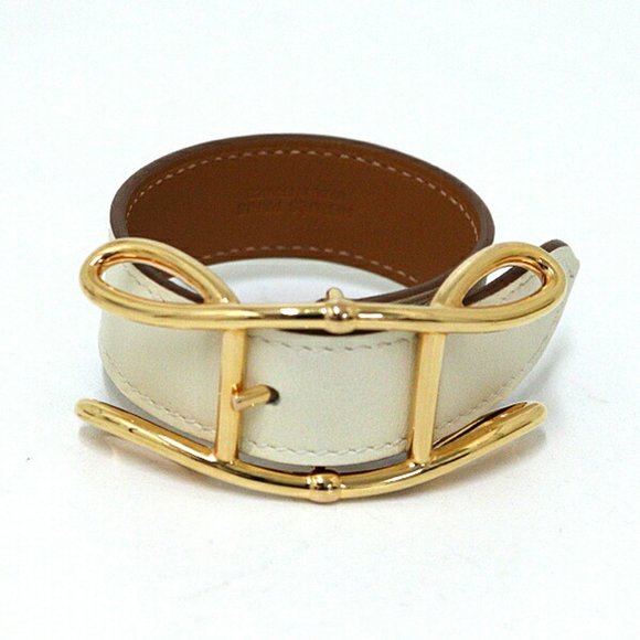 HERMES Ivory Leather Charm Bracelet - Picture 1 of 6